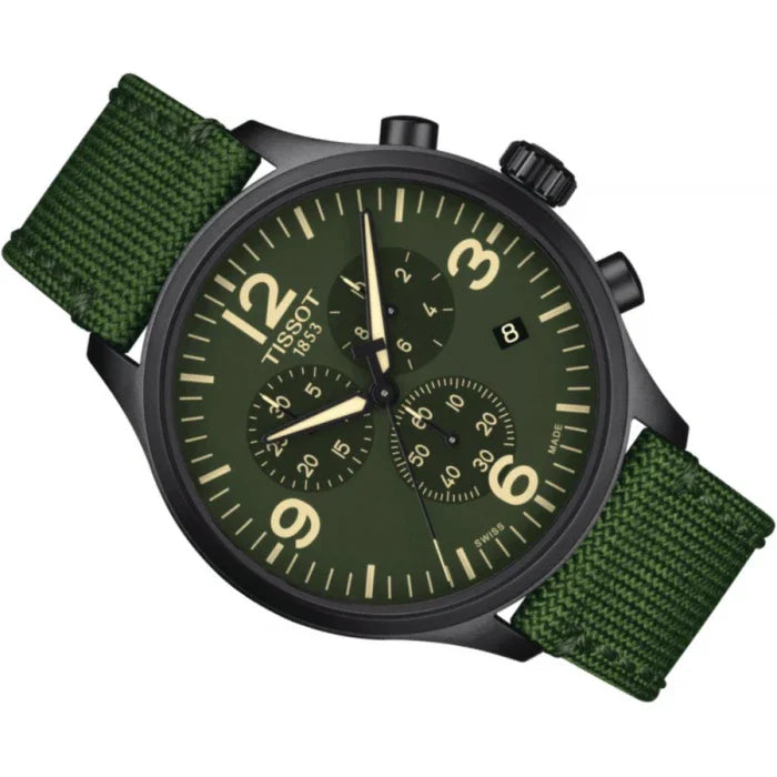 Tissot Chrono XL Green Dial Green NATO Strap Watch For Men - T116.617.37.097.00 Buy Now By Tissot