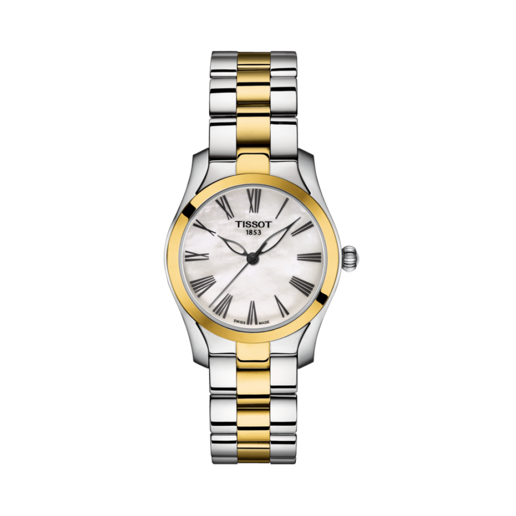 Tissot T Wave Quartz Mother of Pearl Dial Two Tone Steel Strap Watch for Women - T112.210.22.113.00 Buy Now By Tissot
