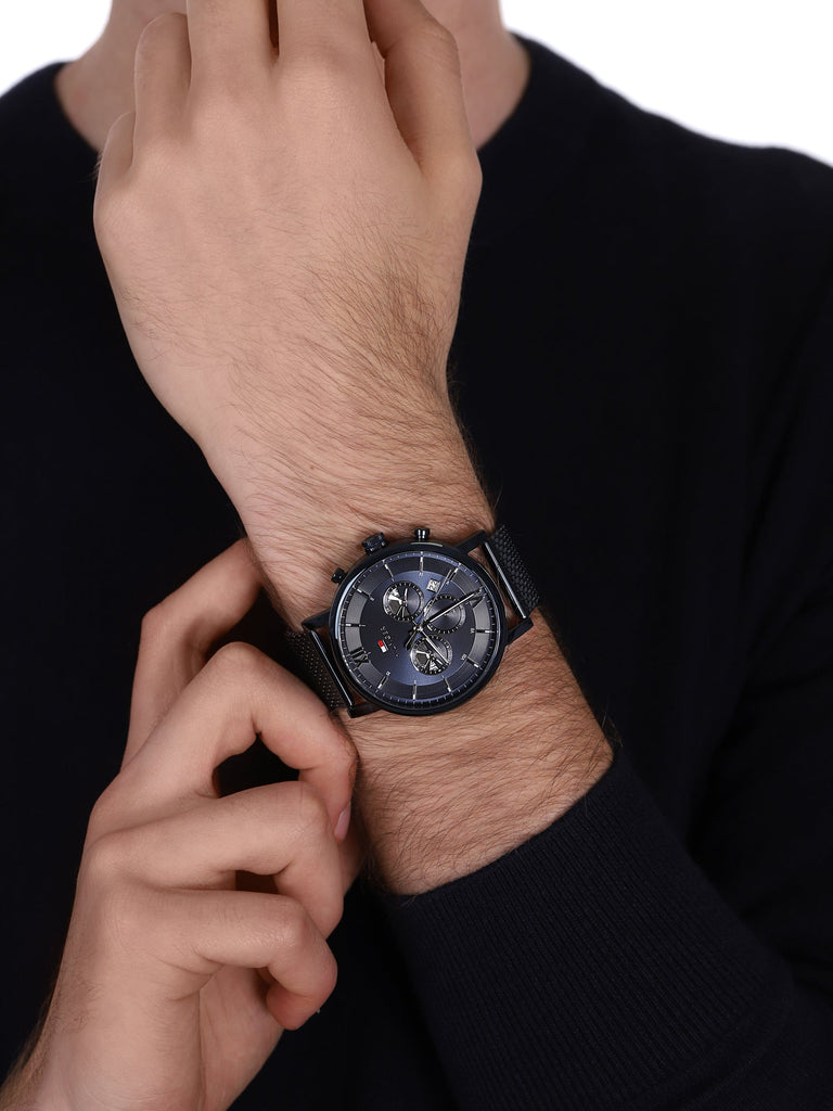 Tommy Hilfiger Evan Blue Dial Blue Mesh Bracelet Watch for Men - 1710397 Buy Now By Tommy Hilfiger