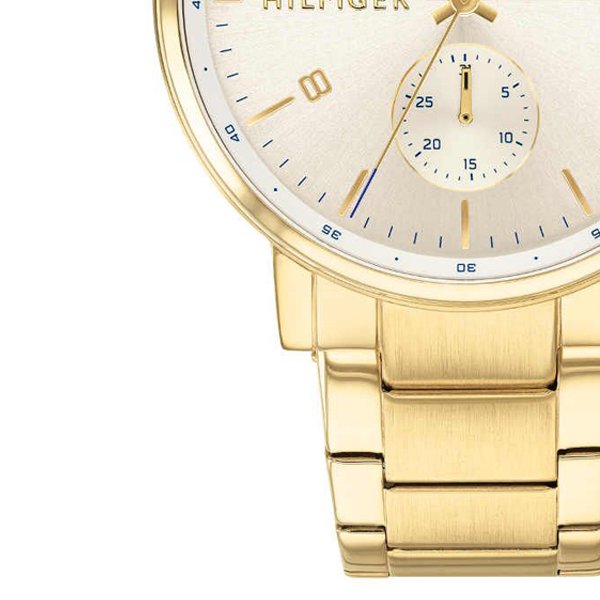 Tommy Hilfiger Daniel White Dial Gold Steel Strap Watch for Men - 1710415 Buy Now By Tommy Hilfiger