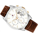 Tommy Hilfiger Baker Chronograph White Dial Brown Leather Strap Watch For Men - 1710450 Buy Now By Tommy Hilfiger