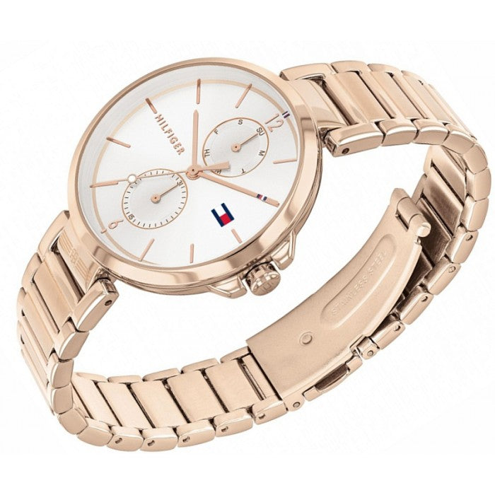Tommy Hilfiger Angela Quartz White Dial Rose Gold Steel Strap Watch for Women - 1782124 Buy Now By Tommy Hilfiger