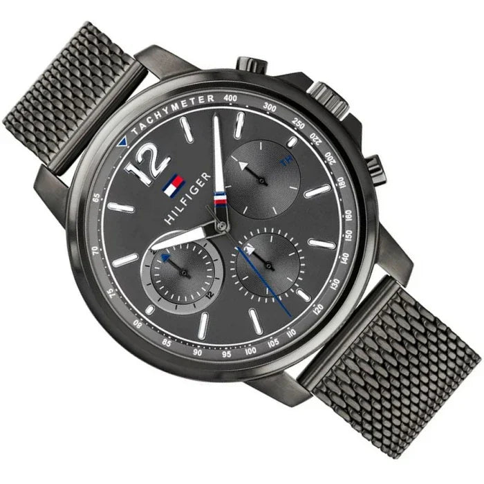 Tommy Hilfiger London Chronograph Grey Dial Grey Mesh Bracelet Watch for Men - 1791530 Buy Now By Tommy Hilfiger