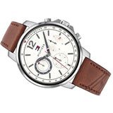 Tommy Hilfiger Landon Chronograph White Dial Brown Leather Strap Watch for Men - 1791531 Buy Now By Tommy Hilfiger