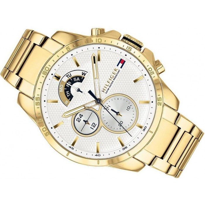 Tommy Hilfiger Iconic Quartz White Dial Gold Steel Strap Watch for Men - 1791538 Buy Now By Tommy Hilfiger