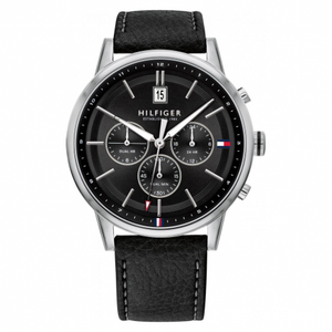 Tommy Hilfiger Kyle Quartz Black Dial Black Leather Strap Watch for Men - 1791630 Buy Now By Tommy Hilfiger