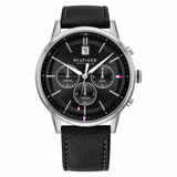Tommy Hilfiger Kyle Quartz Black Dial Black Leather Strap Watch for Men - 1791630 Buy Now By Tommy Hilfiger