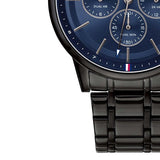 Tommy Hilfiger Kyle Quartz Blue Dial Black Steel Strap Watch for Men - 1791633 Buy Now By Tommy Hilfiger