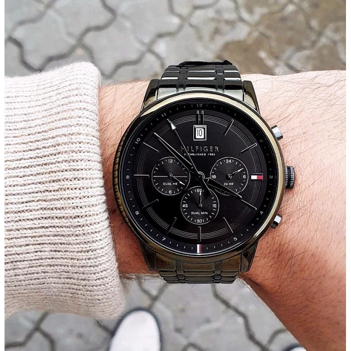 Tommy Hilfiger Quartz Black Dial Black Steel Strap Watch for Men - 1791634 Buy Now By Tommy Hilfiger