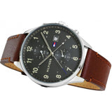 Tommy Hilfiger West Chronograph Grey Dial Brown Leather Strap Watch For Men - 1791710 Buy Now By Tommy Hilfiger