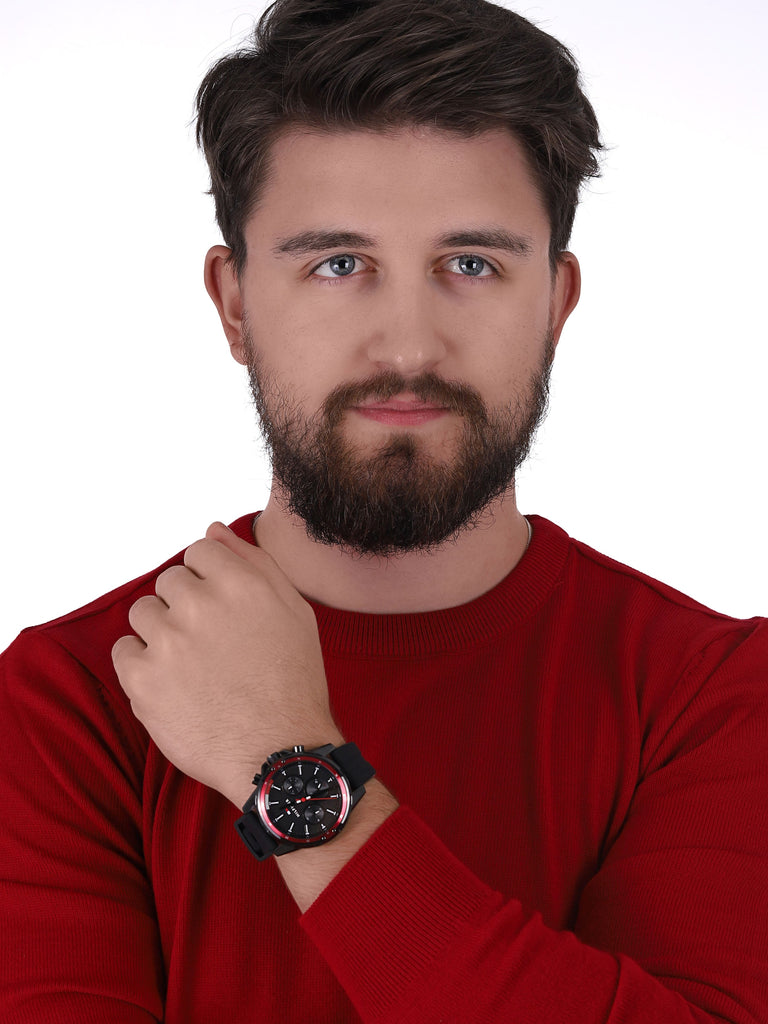 Tommy Hilfiger Mason Black Dial Black Rubber Strap Watch for Men - 1791793 Buy Now By Tommy Hilfiger