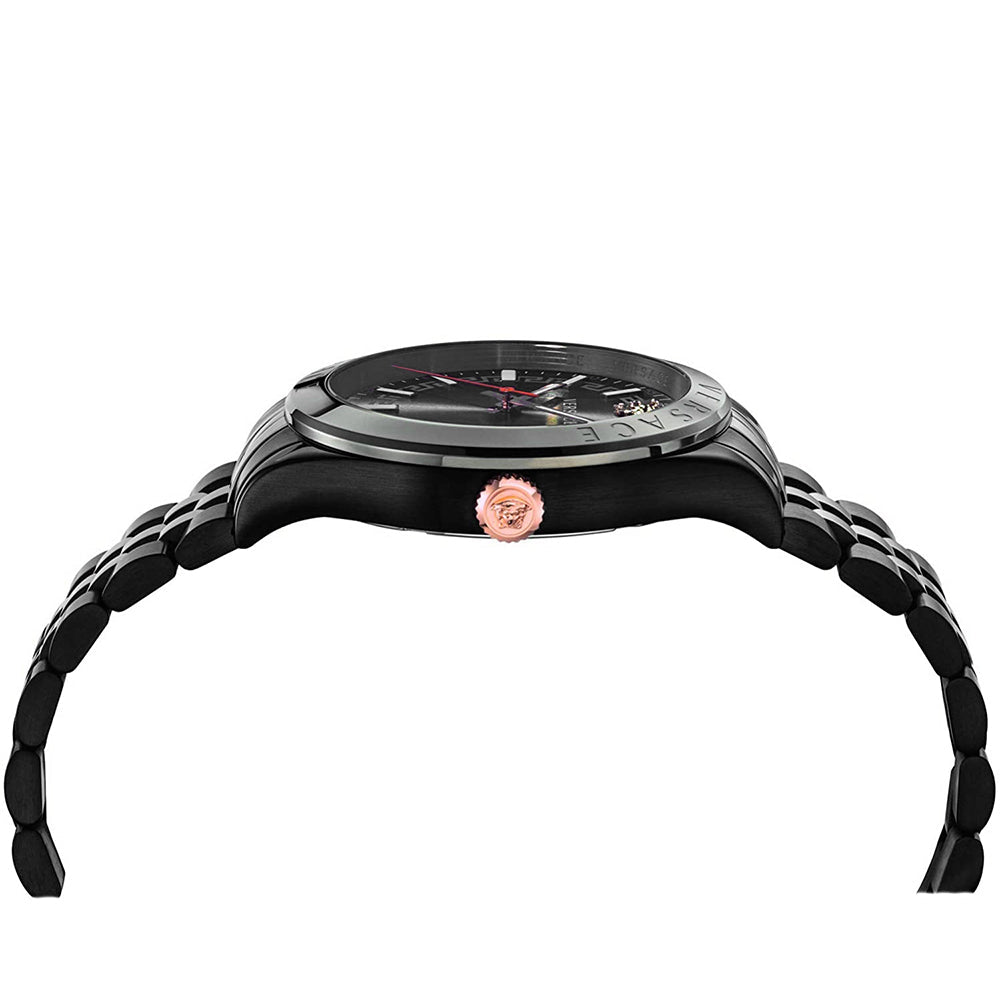 Versace Hellenyium Analog Black Dial Black Steel Strap Watch For Men - VEVK00320 Buy Now By Versace