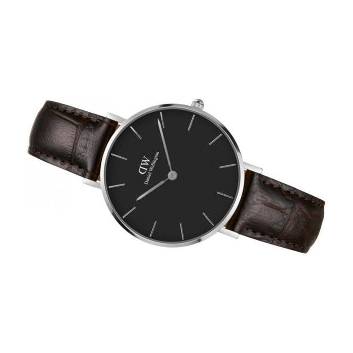 Daniel Wellington Classic Petite York Black Dial Brown Leather Strap Watch For Women - DW00100182 Buy Now By Daniel Wellington