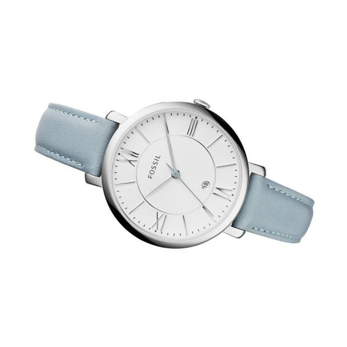 Fossil Jacqueline White Dial Light Blue Leather Strap Watch for Women - ES3821 Buy Now By Fossil