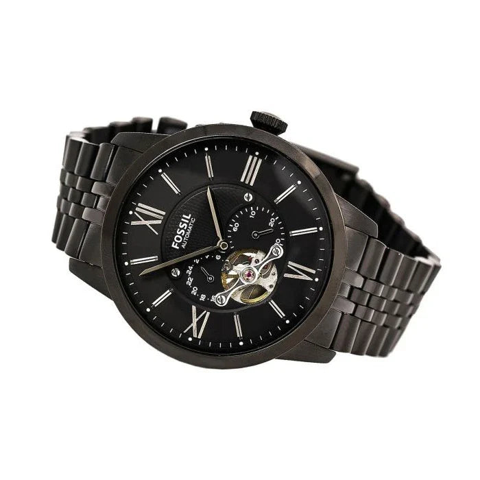 Fossil Townsman Multi Function Mechanical Black Dial Black Steel Strap Watch for Men - ME3062 Buy Now By Fossil