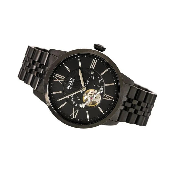 Fossil Townsman Multi Function Mechanical Black Dial Black Steel Strap Watch for Men - ME3062 Buy Now By Fossil