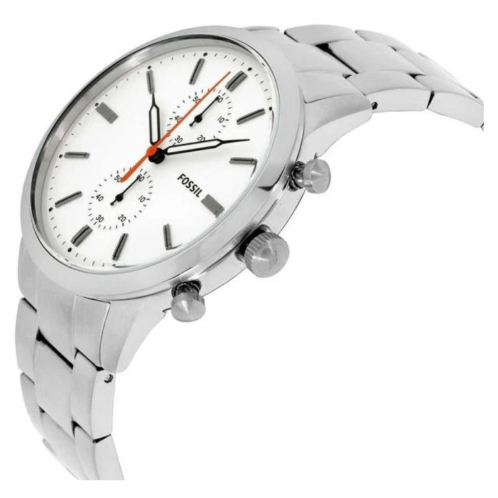 Fossil Townsman White Dial Silver Steel Strap Watch for Men - FS5346 Buy Now By Fossil