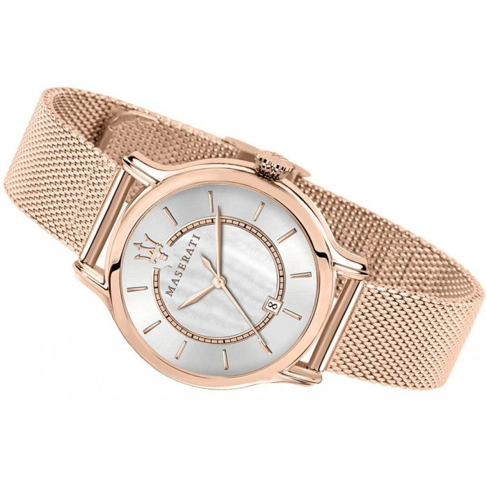 Maserati Epoca Mother of Pearl Dial Rose Gold Mesh Strap Watch For Women - R8853118506 Buy Now By Maserati