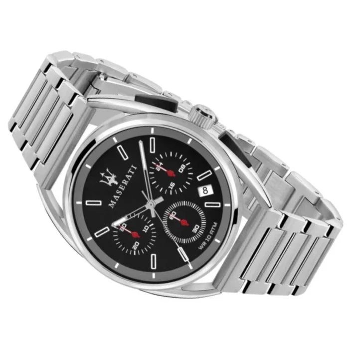 Maserati Trimarano Chronograph Black Dial Silver Stainless Steel Strap Watch For Men - R8873632003 Buy Now By Maserati