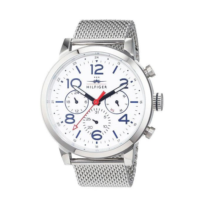 Tommy Hilfiger Jake Quartz White Dial Silver Mesh Bracelet Watch for Men - 1791233 Buy Now By Tommy Hilfiger