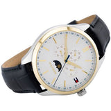 Tommy Hilfiger Oliver Analog Silver Dial Black Leather Strap Watch for Men - 1791305 Buy Now By Tommy Hilfiger