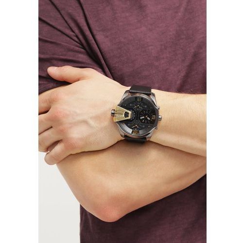 Diesel Uber Chief Two Hand Black Dial Black Leather Strap Watch For Men - DZ7377 Buy Now By Diesel