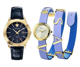 Versace V-Flare Silver Dial Purple Leather Strap Watch for Women - VEBN00318 Buy Now By Versace