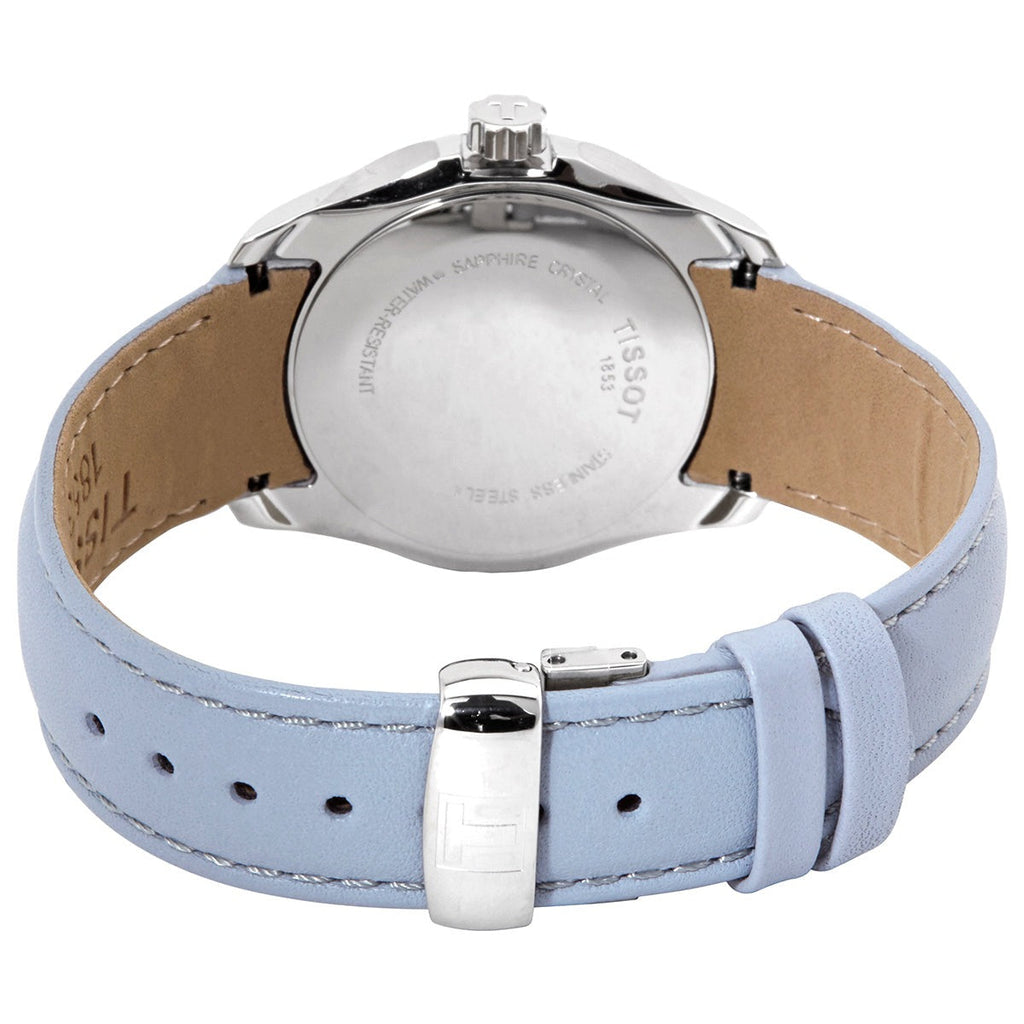 Tissot T Classic Couturier Silver Dial Light Blue Leather Strap Watch For Women - T035.210.16.031.02 Buy Now By Tissot
