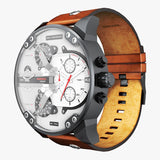 Diesel Mr. Daddy 2.0 Chronograph Silver Dial Brown Leather Strap Watch For Men - DZ7394 Buy Now By Diesel