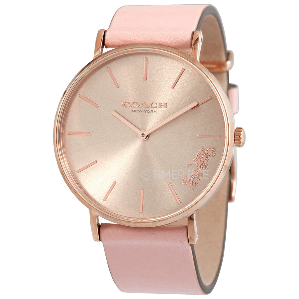 Coach Delancey Gold Dial Pink Leather Strap Watch for Women - 14503332 Buy Now By Coach