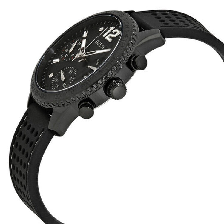 Guess Marina Chronograph Black Dial Black Rubber Strap Watch for Women - W1025L3 Buy Now By Guess