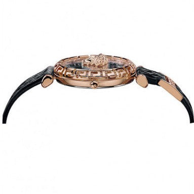 Versace Palazzo Empire Greca Black Dial Black Leather Strap Watch for Women - VEDV00719 Buy Now By Versace