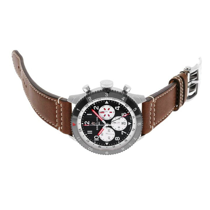 Breitling Super Avi B04 Chronograph GMT 46 Mosquito Black Dial Brown Leather Strap Watch for Men - YB04451A1B1X1 Buy Now By Breitling
