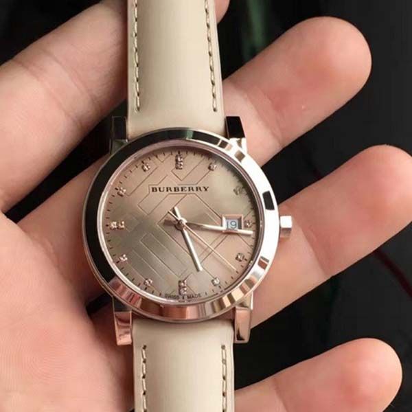 Burberry The City Diamonds Beige Dial Beige Leather Strap Watch for Women - BU9131 Buy Now By Burberry