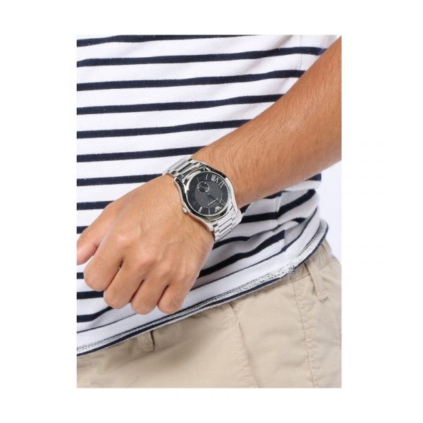 Emporio Armani Valente Quartz Black Dial Silver Steel Strap Watch For Men - AR11086 Buy Now By Emporio Armani