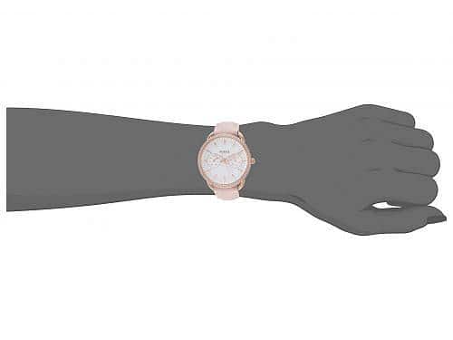 Fossil Tailor Quartz White Dial Pink Leather Strap Watch for Women - ES4393 Buy Now By Fossil