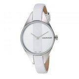 Calvin Klein Rebel White Dial White Leather Strap Watch for Women - K8P231L6 Buy Now By Calvin Klein