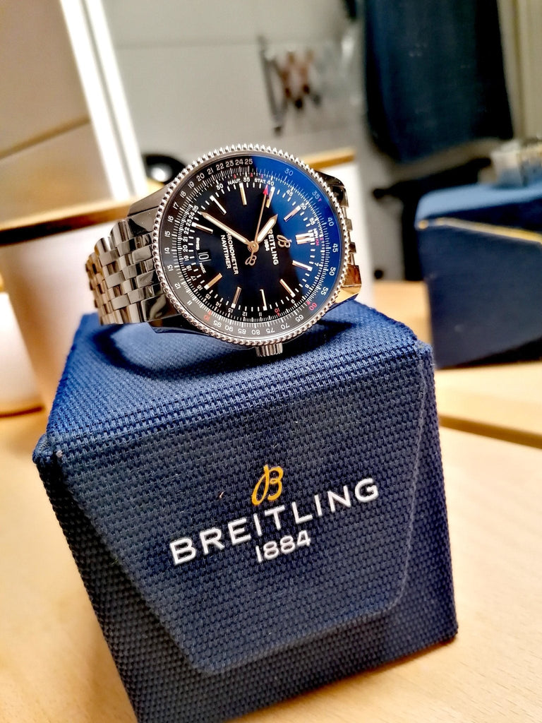 Breitling Navitimer Automatic 41mm Black Dial Silver Steel Strap Watch for Men - A17326241B1A1 Buy Now By Breitling