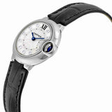 Cartier Ballon Bleu de Cartier Diamonds Silver Dial Black Leather Strap Watch for Women - W4BB0008 Buy Now By Cartier