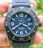 Breitling Superocean Automatic 46 Green Dial Green Rubber Strap Watch for Men - M173681A1L1S1 Buy Now By Breitling