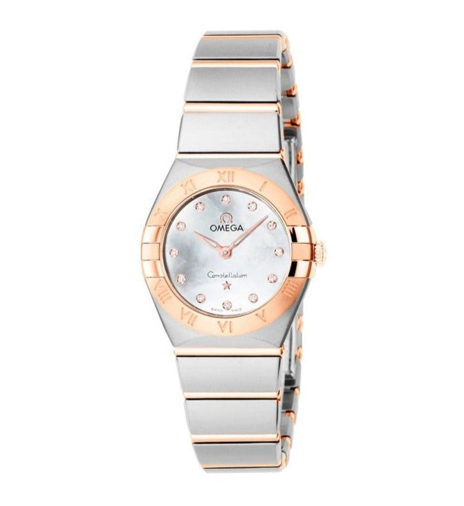 Omega Constellation Manhattan Quartz Diamonds Mother of Pearl Dial Two Tone Steel Strap Watch for Women - 131.20.25.60.55.001 Buy Now By Omega