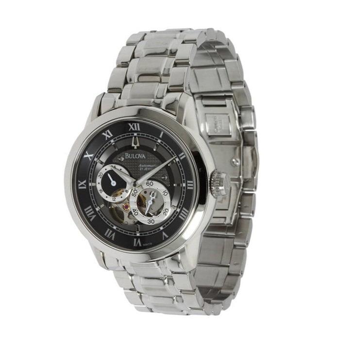 Bulova BVA Dual Aperture Black Dial Silver Steel Strap Watch for Men - 96A119 Buy Now By Bulova