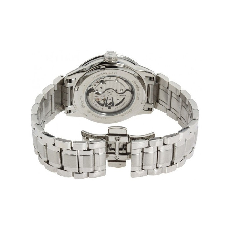 Bulova BVA Dual Aperture Black Dial Silver Steel Strap Watch for Men - 96A119 Buy Now By Bulova