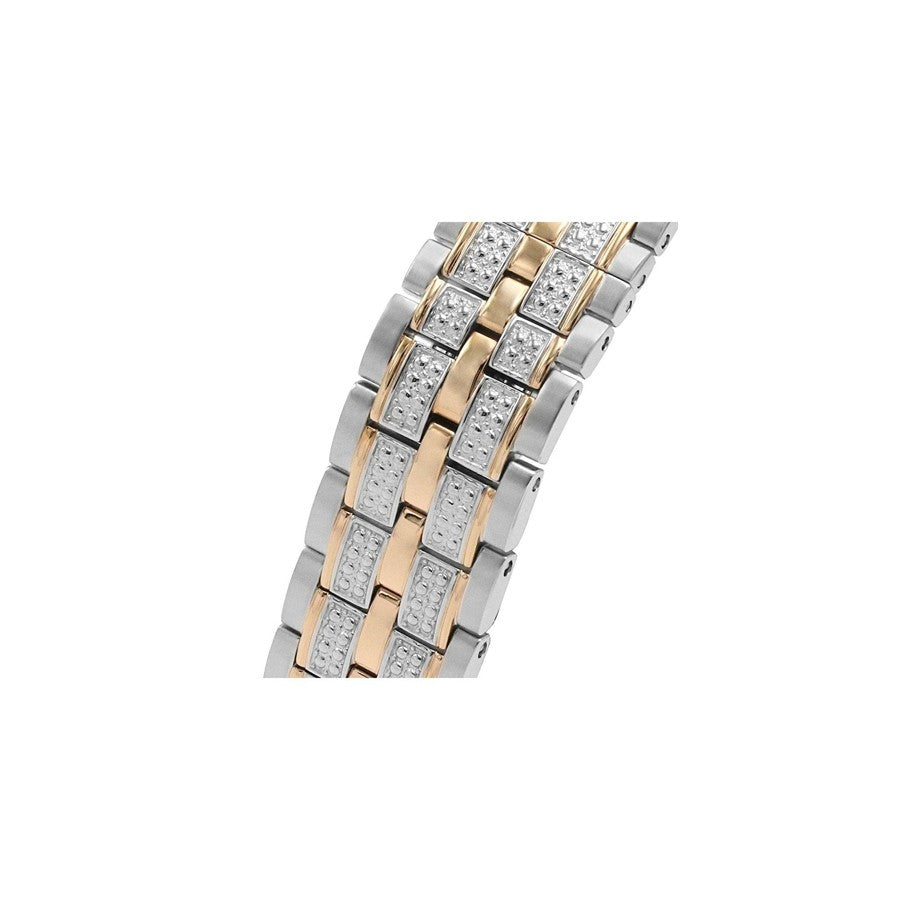 Bulova Octova Crystal Silver Dial Two Tone Steel Strap Watch for Men - 98C133 Buy Now By Bulova