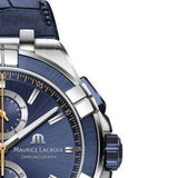 Maurice Lacroix Aikon Chronograph Blue Dial Blue Leather Strap Watch For Men - AI1018-SS001-432-4 Buy Now By Maurice Lacroix