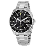 Tag Heuer Aquaracer Calibre 16 Day-Date Black Dial Silver Steel Strap Watch for Men - CAY211A.BA0927 Buy Now By Tag Heuer