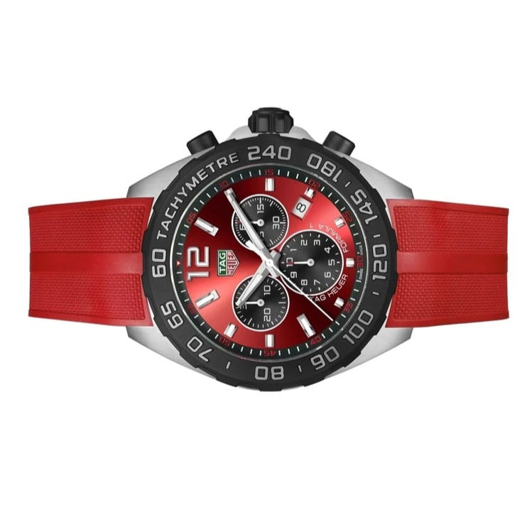 Tag Heuer Formula 1 Chronograph Red Dial Red Rubber Strap Watch for Men - CAZ101AN.FT8055 Buy Now By Tag Heuer