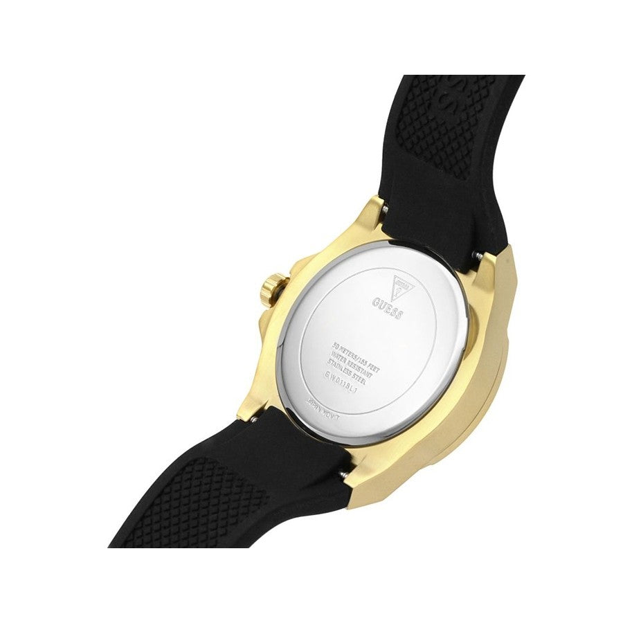 Guess Venus Diamonds Black Dial Black Rubber Strap Watch for Women - GW0118L1 Buy Now By Guess