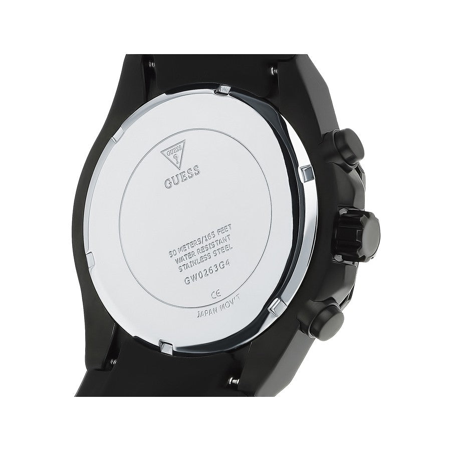 Guess Momentum Black Dial Black Rubber Strap Watch for Men - GW0263G4 Buy Now By Guess