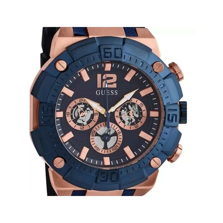 Guess Navigator Chronograph Blue Dial Blue Rubber Strap Watch for Men - GW0264G4 Buy Now By Guess